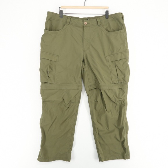 Rei Sahara Convertible Pants Mens 42X30 Green Stretch‎ Nylon Outdoor Hiking - Picture 1 of 12